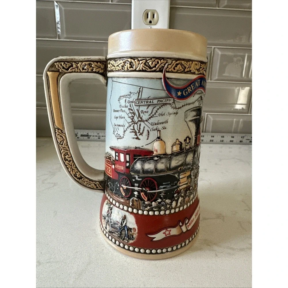 Miller Beer Stein Great‎ American Achievements Transcontinental Railway 1869